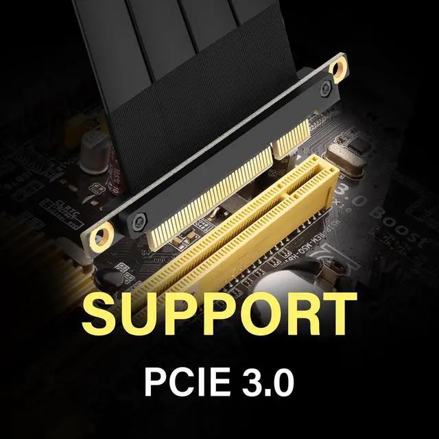 Alt view image 5 of 7 - BUCIER PCIe 3.0 X8 Extension Cable PCI-E 8X Male to Female Riser Cable 25CM (90 Degree Female)
