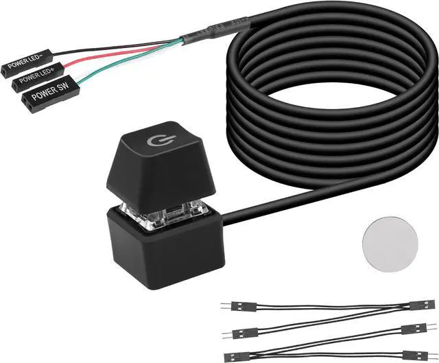Main image of BUCIER Desktop Switch Desktop Computer Power Switch External Remote Start Computer Motherboard Power Switch Button Extension Cord with LED Light