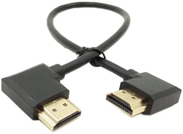 Main image of BUCIER Gold Plated High Speed 90 Angle Right HDMI Male to Left HDMI Male Adapter Cable Supports Ethernet, 3D and Audio Return (0.3M R-L)