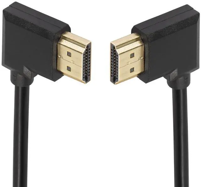 Alt view image 4 of 6 - BUCIER Gold Plated High Speed 90 Angle Right HDMI Male to Left HDMI Male Adapter Cable Supports Ethernet, 3D and Audio Return (0.3M R-L)