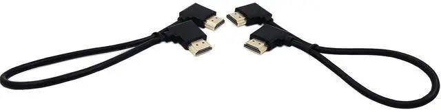 Alt view image 3 of 7 - BUCIER Gold Plated High Speed 90 Angle Right HDMI Male to Left HDMI Male Adapter Cable Supports Ethernet, 3D and Audio Return (0.3M RR-LL)