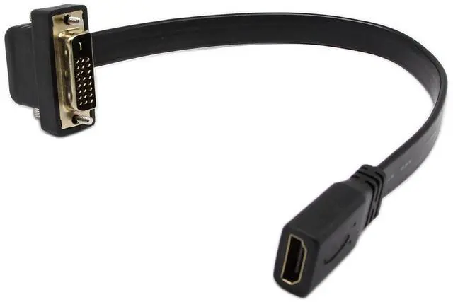 Alt view image 2 of 6 - BUCIER DVI to HDMI Cable Gold-Plated 90 Degree Angle DVI 24 1 Male to HDMI Female 1080p Video Converter - Flat, HDTV, Plasma, DVD & Projector Adapter