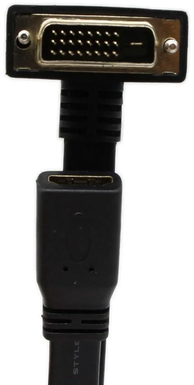 Alt view image 3 of 6 - BUCIER DVI to HDMI Cable Gold-Plated 90 Degree Angle DVI 24 1 Male to HDMI Female 1080p Video Converter - Flat, HDTV, Plasma, DVD & Projector Adapter