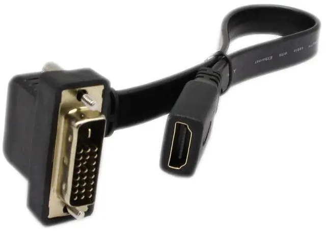 Alt view image 4 of 6 - BUCIER DVI to HDMI Cable Gold-Plated 90 Degree Angle DVI 24 1 Male to HDMI Female 1080p Video Converter - Flat, HDTV, Plasma, DVD & Projector Adapter