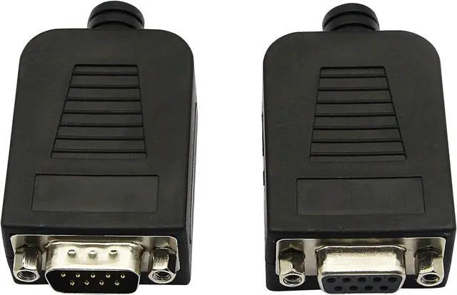 Alt view image 3 of 7 - BUCIER DB9 Connector Adapter RS232 Serial Port D-SUB Adapter Plate Breakout Board Solder-Free (1-Pair Male+Female with Screwdriver, Black Rubber Core)