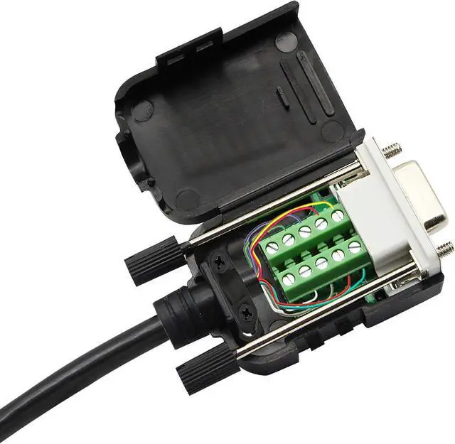 Alt view image 3 of 7 - BUCIER DB9 Connector Adapter RS232 Serial Port D-SUB Adapter Plate Breakout Board Solder-Free (1-Pair Male+Female with Screwdriver, White Rubber Core)