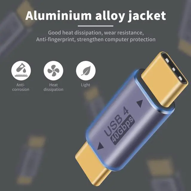 Alt view image 4 of 7 - BUCIER USB C to USB C Adapter 40Gpbs, 8k@60HZ and 100W Fast Charging, Type C Male to Male Adapter Compatible with Thunderbolt 3/4 MacBook Pro/Air, Laptop, Phones and More Type C Devices (2 Pack)