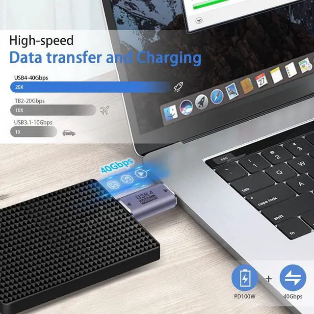 Alt view image 2 of 7 - BUCIER USB C to USB C Adapter 40Gpbs, 8k@60HZ and 100W Fast Charging, Type C Male to Male Adapter Compatible with Thunderbolt 3/4 MacBook Pro/Air, Laptop, Phones and More Type C Devices (2 Pack)