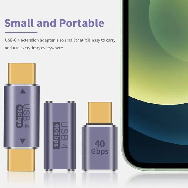 Alt view image 6 of 7 - BUCIER USB C Extender Adapter, USB C Coupler 40Gbps,100W PD and 8K@60Hz Video Display, Type C to Type C Adapter for Steam Deck, MacBook,Thunderbolt ect (3 Pack)