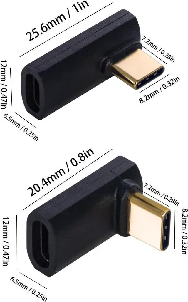Alt view image 2 of 7 - BUCIER 90 Degree USB C Adapter - 40Gbps Support Thunderbolt 4 Cable for Steam Deck, Laptop, MacBook, iPhone - 4 Pack