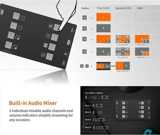 Alt view image 5 of 6 - BUCIER H2U Video Capture Card,4k HDMI to USB Screen can be Switched