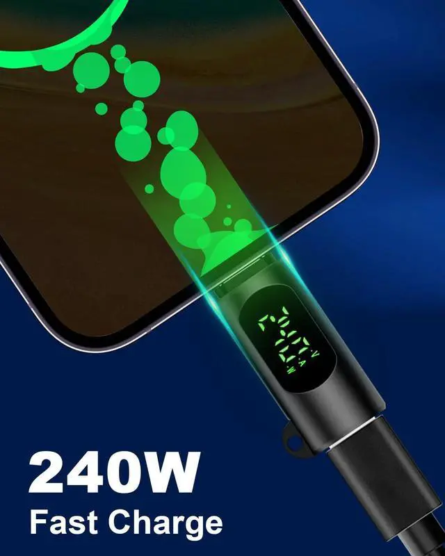 Alt view image 4 of 7 - BUCIER 80Gbps USB C Adapter with Digital Display, Thunderbolt 4 Connector 240W, 8K@60Hz, USB C Watt Meter Display Adapter for iPhone 16/15 Series,Thunderbol5/4/3, Game Controller, Black (2-Pack)