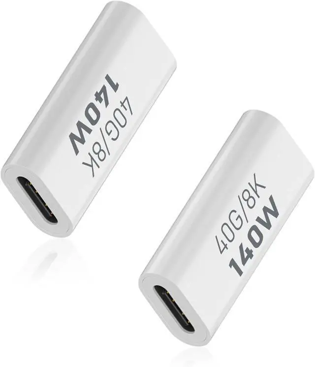 Main image of BUCIER USB C Coupler 40Gbps, PD140W and 8K@60Hz Video Display, USB C Female to Female Adapter, Type C to Type C for Thunderbolt 4/3, MacBook Pro/Air, iPad, Laptop, Phones (2Pack)