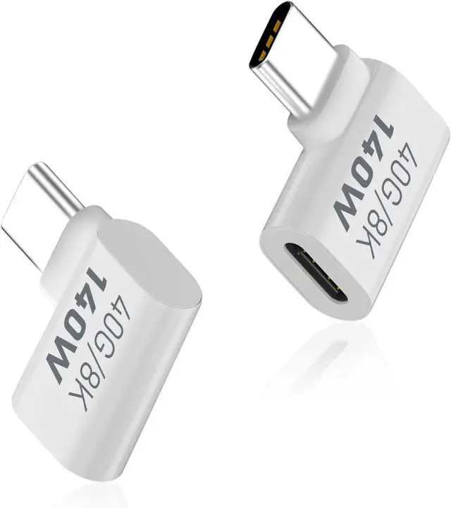 Main image of BUCIER Right Angle USB C Male to USB C Female Adapter, USB Type C 3.1 Extender Support 40Gbps Data Transfer PD 140W for MacBook, Switch, Steam Deck, iPhone 15 and More Laptop, Tablet, Phone 2 Pack