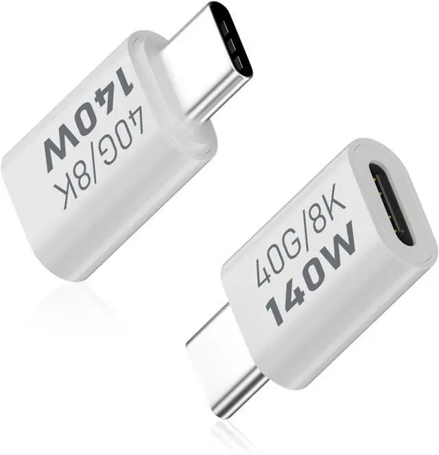 Main image of BUCIER USB C Male to Female Adapter 40Gbps, USB Type C Extender Adapter Support 140W, 8K@60Hz for Thunderbolt 4/3, MacBook, Laptop, iPhone 15, Tablet, Phones and More Type C Devices 2 Pack