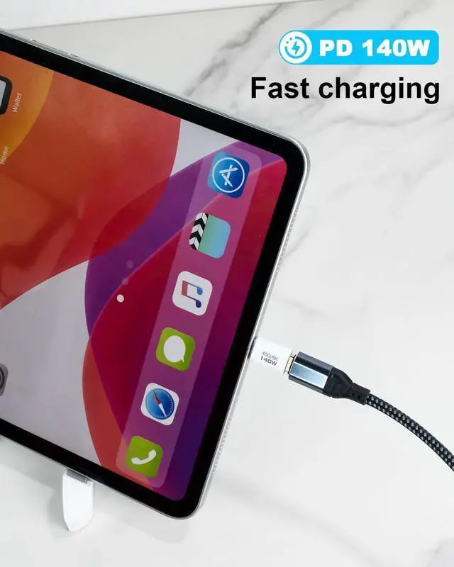 Alt view image 3 of 7 - BUCIER USB C Male to Female Adapter 40Gbps, USB Type C Extender Adapter Support 140W, 8K@60Hz for Thunderbolt 4/3, MacBook, Laptop, iPhone 15, Tablet, Phones and More Type C Devices 2 Pack