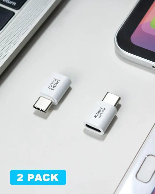 Alt view image 6 of 7 - BUCIER USB C Male to Female Adapter 40Gbps, USB Type C Extender Adapter Support 140W, 8K@60Hz for Thunderbolt 4/3, MacBook, Laptop, iPhone 15, Tablet, Phones and More Type C Devices 2 Pack