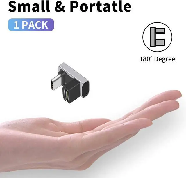 Alt view image 6 of 7 - BUCIER 180 Degree USB C to USB C Adapter 8K 240W 40G, USB C 180 Degree Female to Male Adapter, USB C Extension for Thunderbolt 4/3, ROG Ally, Steam Deck, Switch, Dock, Mac, Tablet, iPhone 16 15 1Pack