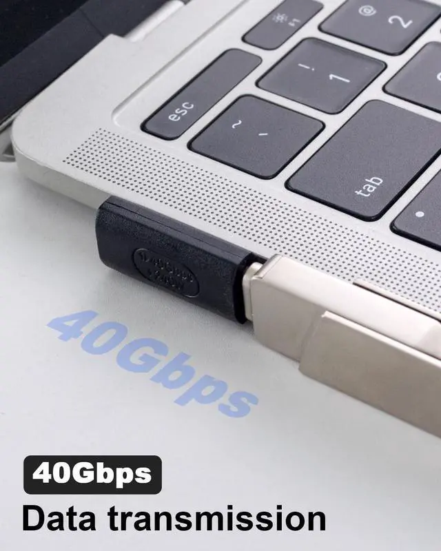 Alt view image 4 of 7 - BUCIER 240W PD USB C 90 Degree Male to Female Adapter - 40Gbps, Right Angle Extender for Steam Deck, Thunderbolt 4/3, MacBook, iMac, iPad - 2 Pack