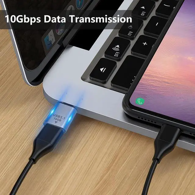 Alt view image 4 of 7 - BUCIER USB C Female to USB Male Adapter 10Gbps, 3.1 Gen 2, USB A to C Adapter OTG Converter Support Bi-Directionalfor iPhone, MacBook,PC, Laptop, Charger, Power (1Pack)