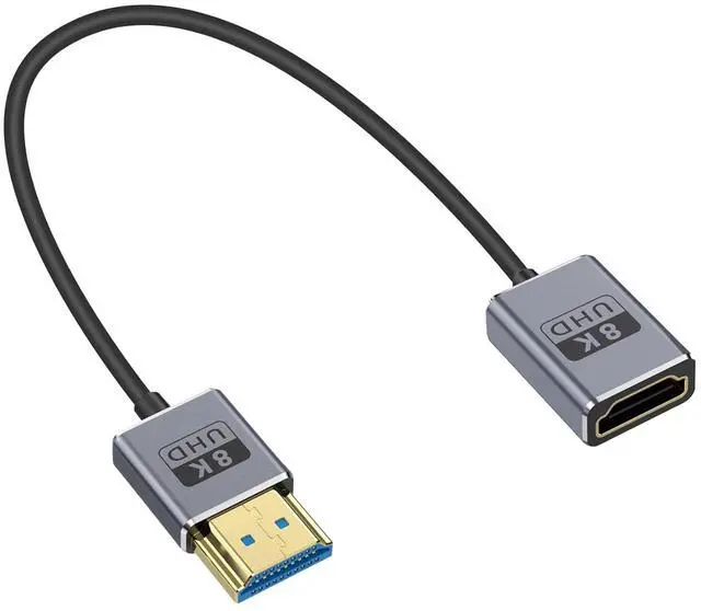 Main image of BUCIER Coaxial 8K HDMI Extension Cable 1 Foot/30cm, Ultra Thin HDMI Male to Female Cord, Short HDMI Cable Ultra High Speed 48Gbps Bandwidths Support 8K@60Hz, 4K@240Hz for GH5S, PS5,PC