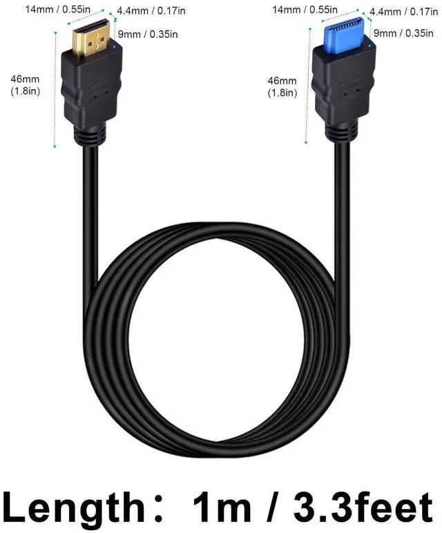 Alt view image 7 of 7 - BUCIER 4K HDMI to HDMI Cable, HDMI Cable High Speed HDMI 2.0 Cord, Short HDMI Male to Male Supports 4K@60Hz 18Gbps, with Silicone HDMI Port Suitable for Factory Testing 3.3FT /1M