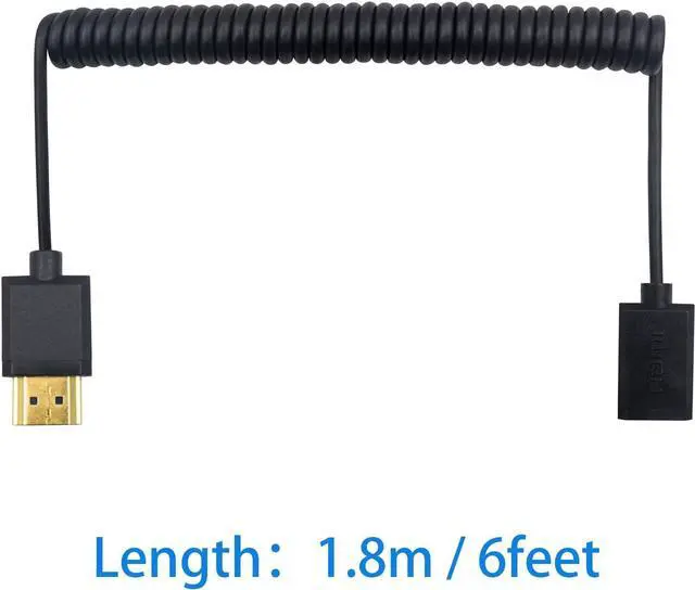 Alt view image 7 of 7 - BUCIER 4K HDMI Extension Cable 6FT/1.8M, Coiled HDMI Male to Female Cable Compatible for Nintendo Switch, Xbox One S 360, PS5, PS4, Roku TV Stick, Blu Ray Player, etc