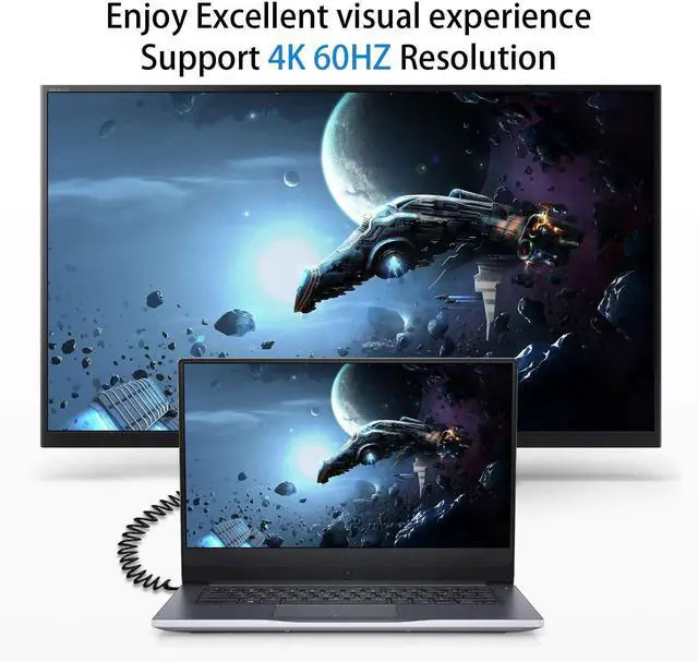 Alt view image 4 of 7 - BUCIER 4K HDMI Extension Cable 6FT/1.8M, Coiled HDMI Male to Female Cable Compatible for Nintendo Switch, Xbox One S 360, PS5, PS4, Roku TV Stick, Blu Ray Player, etc