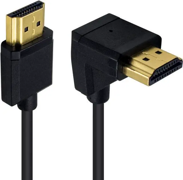 Alt view image 2 of 7 - BUCIER Down Angle Coiled HDMI Cable 4FT/1.2M, Extreme Thin 90 Degree HDMI Male to Male Coiled Cable for 3D and 4K@60hz Ultra HD TV Stick for PS5, Blu-ray, Roku TV, Xbox Series X/S