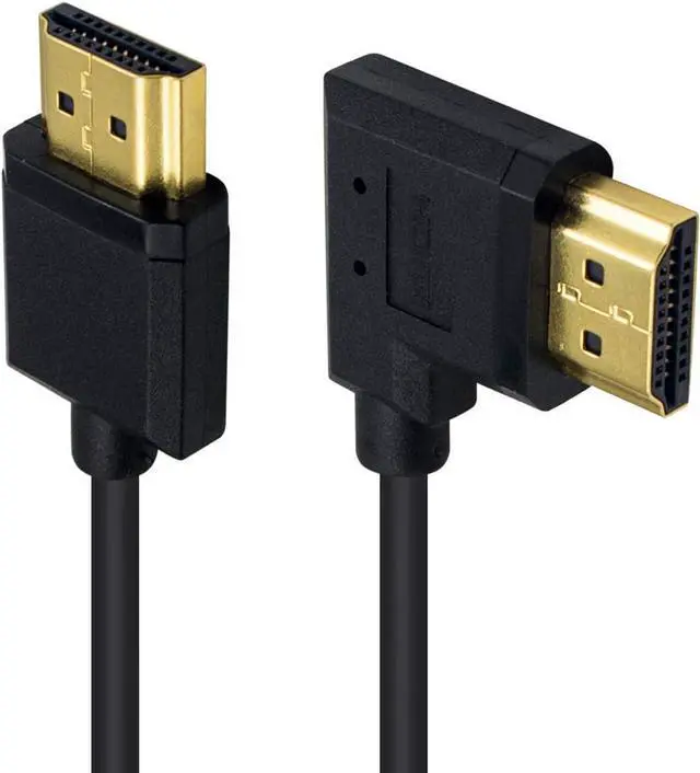 Alt view image 3 of 7 - BUCIER Right Angle Coiled HDMI Cable 4FT/1.2M, Extreme Thin 90 Degree HDMI Male to Male Coiled Cable for 3D and 4K@60hz Ultra HD TV Stick for PS5, Blu-ray, Roku TV, Xbox Series X/S