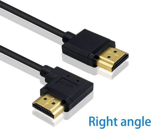 Alt view image 2 of 7 - BUCIER Right Angle Coiled HDMI Cable 4FT/1.2M, Extreme Thin 90 Degree HDMI Male to Male Coiled Cable for 3D and 4K@60hz Ultra HD TV Stick for PS5, Blu-ray, Roku TV, Xbox Series X/S