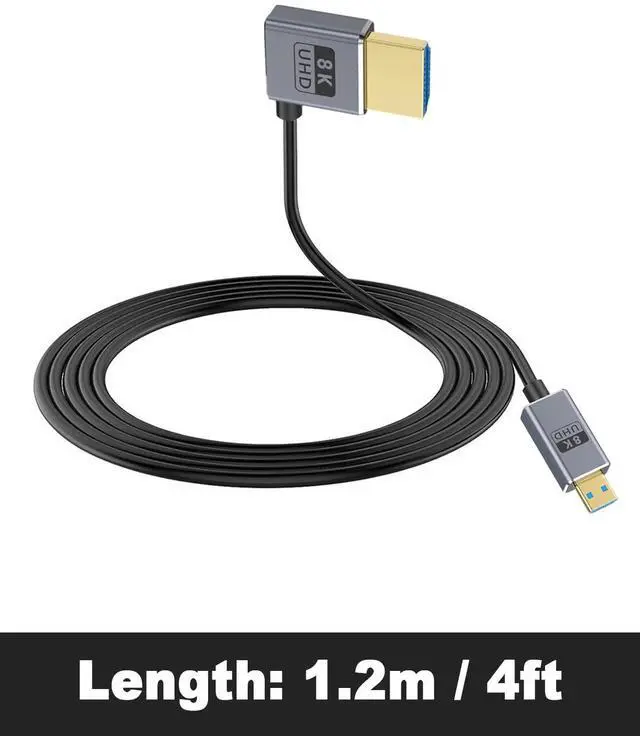 Alt view image 7 of 7 - BUCIER Micro HDMI to HDMI 2.1 Cable, Left Angle HDMI Male to Micro HDMI Cable 8K@60Hz, 4K@240Hz, 48Gbps High Speed Compatible with Raspberry Pi 5/Pi 4/GoPro Hero 7 6/S.ony A6000 Camera 4FT/1.2M