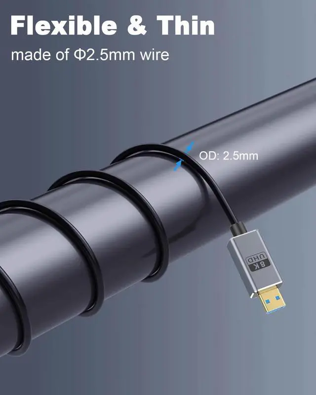 Alt view image 5 of 7 - BUCIER 8K Micro HDMI to HDMI Cable, 48Gbps HDMI to Micro HDMI 2.1Cable Male to Male Support 8K@60Hz, 4K@240Hz and HDR Support, for Cameras, DSLRs, Camcorders, Portable Screens and Monitors 4FT/1.2M