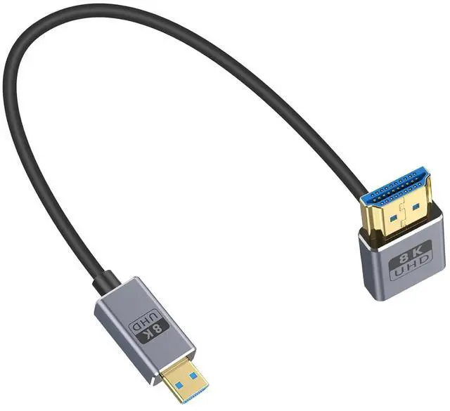 Main image of BUCIER Short Micro HDMI 2.1 Cable, 90 Degree Micro HDMI to HDMI Cable, Down Angle HDMI Male to Micro HDMI Cable 8K@60Hz, 4K@240Hz, 48Gbps High Speed for Camera 1FT/30cm