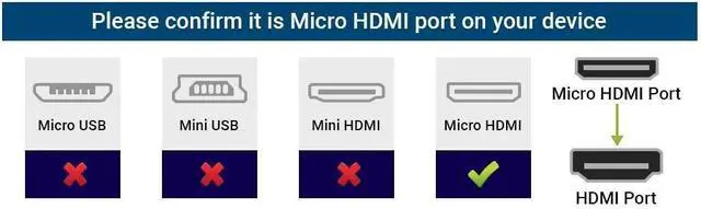 Alt view image 6 of 7 - BUCIER Micro HDMI to HDMI Cable 2FT/60cm, Extreme Slim Short HDMI to Micro HDMI Cable Support 18Gbps, High-Speed, 4K@60Hz, 2160p, 48-Bit Color, 3D for A6500, A7, Camera (Male to Male) 2 ft.