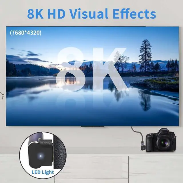 Alt view image 3 of 7 - BUCIER 8K 90 Degree Mini HDMI to HDMI Adapter, Up Angled HDMI to Mini HDMI Adapter Supports 8K@60Hz, 4K@144Hz, 2K@240Hz for Camera, Camcorder - 2 Pack