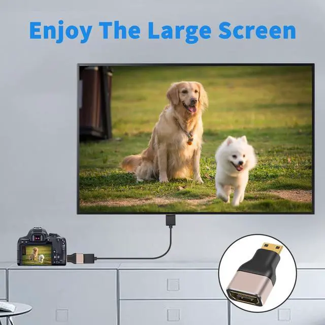 Alt view image 5 of 7 - BUCIER 8K Mini HDMI to HDMI Adapter (2 Pack), 48Gbps, Supports 8K@60Hz, 4K@120Hz, 3D, ARC, for Portable, PVC & Metal Body, Laptop, Camera, Projector, TV, Gaming