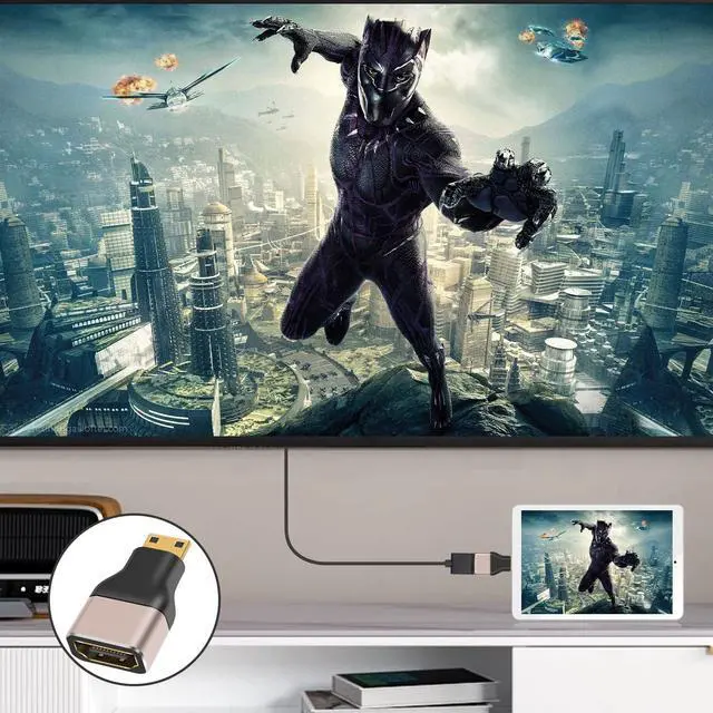 Alt view image 6 of 7 - BUCIER 8K Mini HDMI to HDMI Adapter (2 Pack), 48Gbps, Supports 8K@60Hz, 4K@120Hz, 3D, ARC, for Portable, PVC & Metal Body, Laptop, Camera, Projector, TV, Gaming