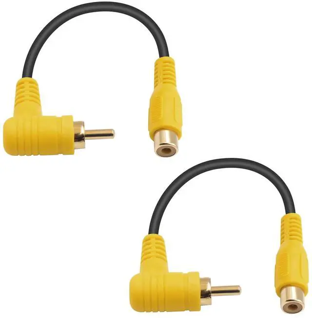 Main image of BUCIER Short RCA Extension Cable 6in/15cm, 90 Degree RCA Subwoofer Cable, RCA Male to Female Audio Cable Supports Shielded Digital Analogue, for HDTV, DVD, Amplifiers 2 Pack