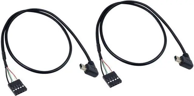 Main image of BUCIER USB Header to Mini USB Dupont Cable, 90 Degree Left Angle Mini USB Male to 5 Pin Motherboard Female Adapter Dupont Extended Cable (2 Pack) 50CM/1.64FT