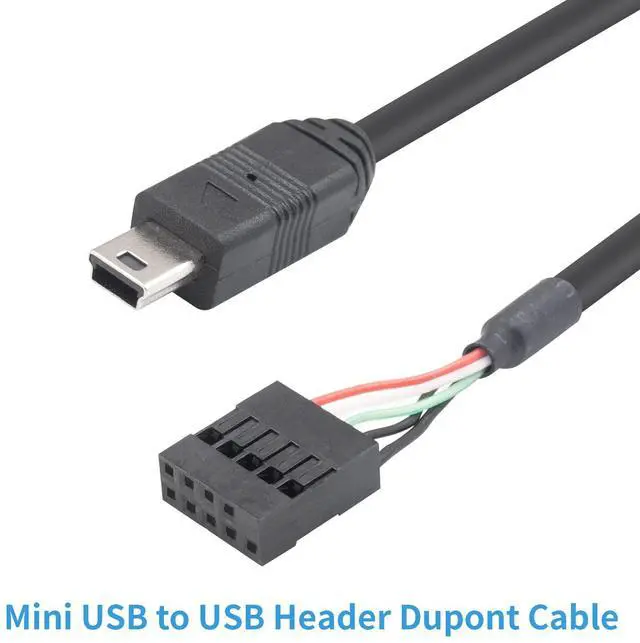 Alt view image 4 of 6 - BUCIER Mini USB to Motherboard Cable 1.65FT/50CM, Mini USB Male to 9pin Female Cable forcomputer motherboards 2pack