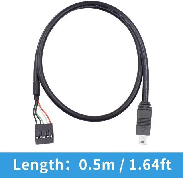 Alt view image 6 of 6 - BUCIER Mini USB to Motherboard Cable 1.65FT/50CM, Mini USB Male to 9pin Female Cable forcomputer motherboards 2pack