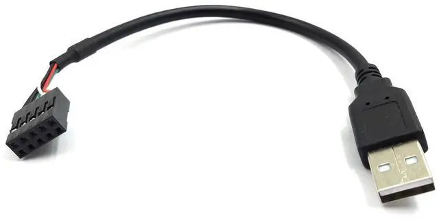 Alt view image 2 of 6 - BUCIER 9 pin USB Header to USB Cable, USB 2.0 Type A Male to Dupont 9 Pin Female Header Motherboard Cable Cord (AM to 9Pin 0.2M)(2 Pack)