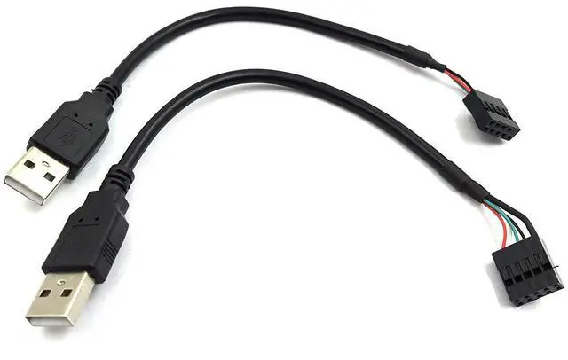 Main image of BUCIER 9 pin USB Header to USB Cable, USB 2.0 Type A Male to Dupont 9 Pin Female Header Motherboard Cable Cord (AM to 9Pin 0.2M)(2 Pack)
