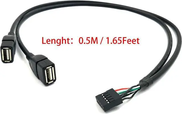 Alt view image 2 of 6 - BUCIER USB Header Splitter - 10 Pin Motherboard to Dual USB 2.0 Female Extender Cable (2AF/10 Pin 0.5M)