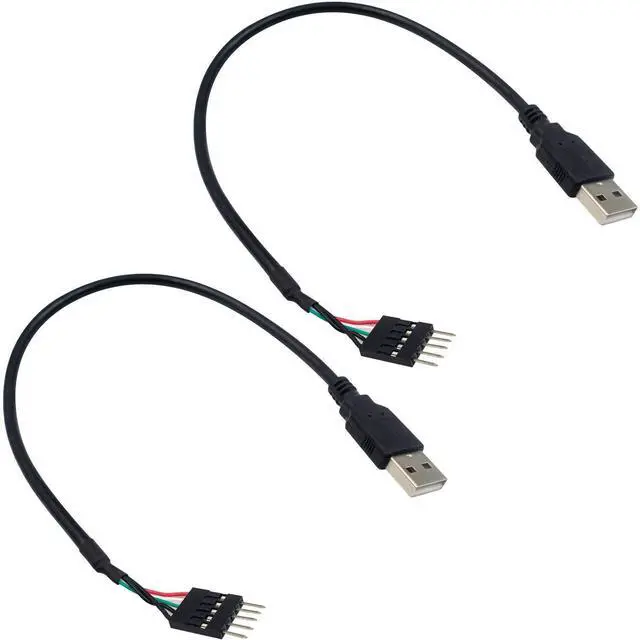 Alt view image 2 of 5 - BUCIER USB to USB Motherboard Header Cable, USB 2.0 Type A Male to 5 Pin Male Header Dupont Cable Cord 30CM/12IN (2 Pack)