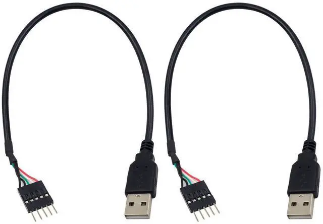 Main image of BUCIER USB to USB Motherboard Header Cable, USB 2.0 Type A Male to 5 Pin Male Header Dupont Cable Cord 30CM/12IN (2 Pack)