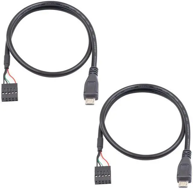 Main image of BUCIER USB Header to Micro USB Cable 1.65FT/50CM, Micro USB Male to 9 Pin Motherboard Female Adapter Dupont Extended Cable for Motherboard Header 2 Pack