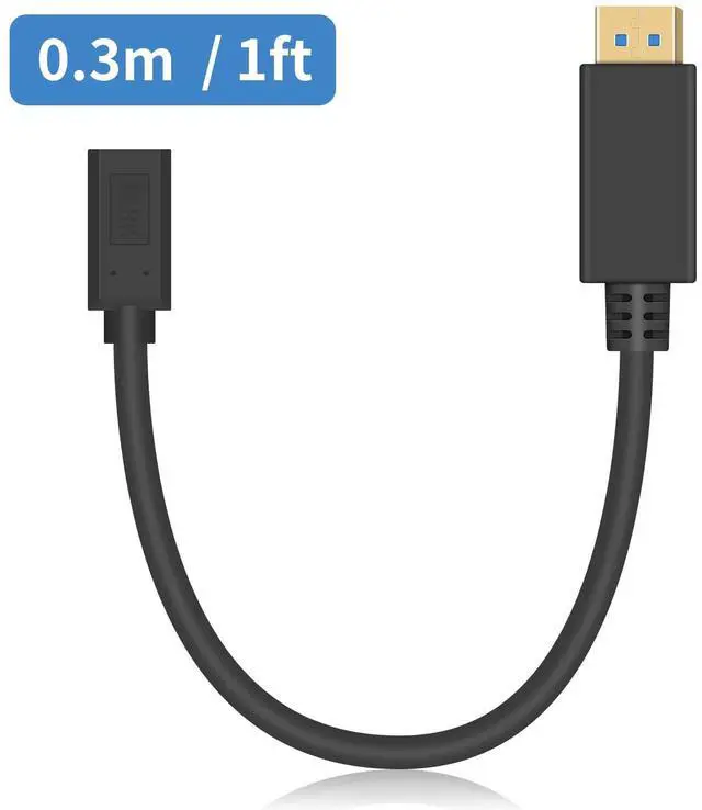 Alt view image 7 of 7 - BUCIER 8K Displayport Male to Mini Displayport Female Cable, 32Gbps Extreme Thin Mini DP to DP Extender Cable Support Bi-Directional Transmission for PC, Laptop 1FT/30cm