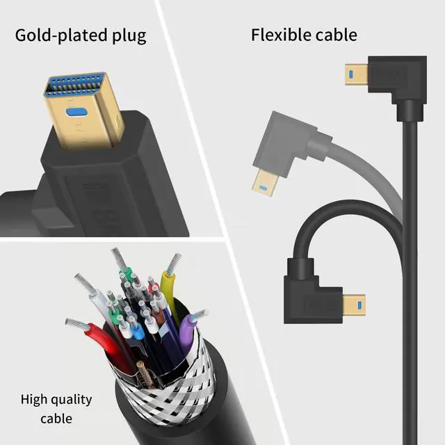 Alt view image 3 of 7 - BUCIER Displayport to Mini Displayport Extension Cable 1.4, 8k Mini DP to DP, Right Angle Mini Displayport Male to Displayport Female Extention Cable for Laptop PC TV Gaming Monitor. 1Ft/30cm